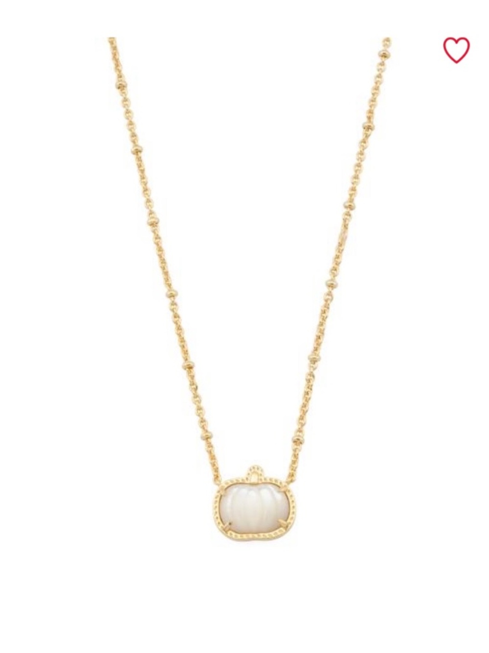 Kendra Scott Pumpkin Gold Short Pendant Necklace in Ivory Mother of Pearl - Picture 4 of 6